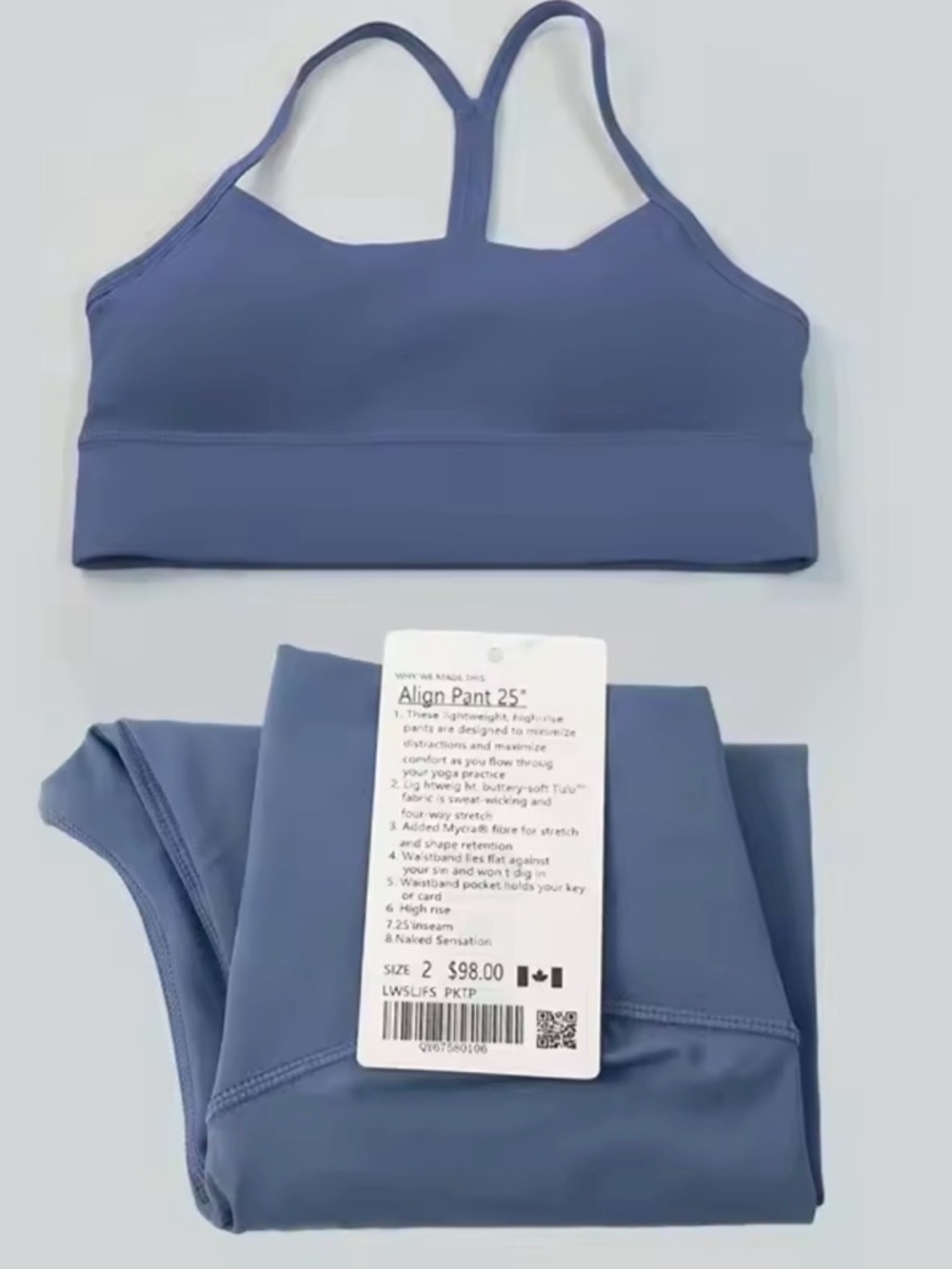 🌿 Blue Align Pant Bra Set
